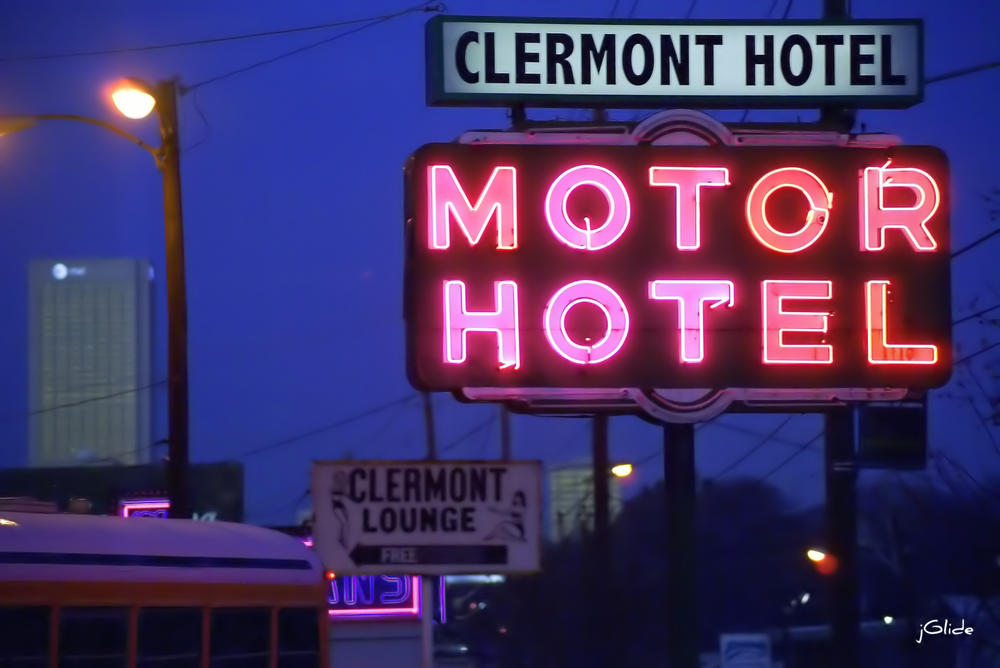 The entrance of the Clermont Hotel on Ponce de Leon Ave. in Atlanta.