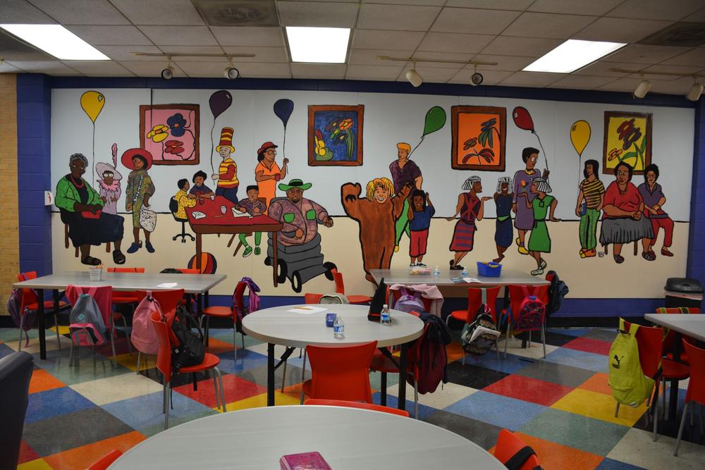 A volunteer-created mural at Agape's Bolton Road center in northwest Atlanta.