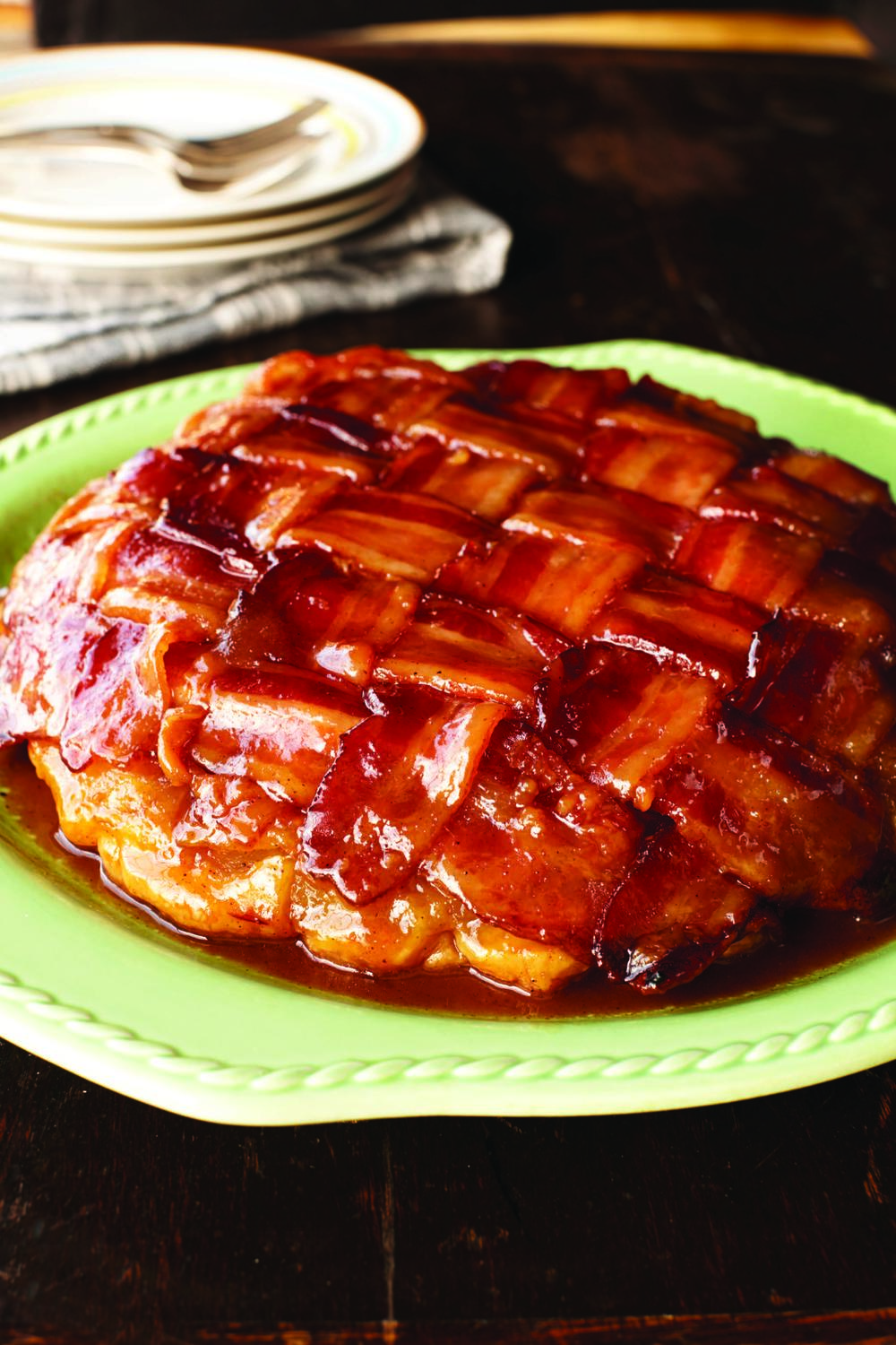 Upside Down Apple Bacon Pie