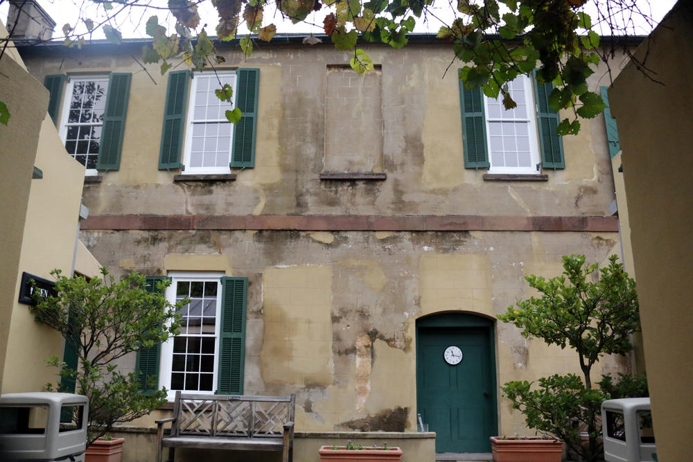 Exterior of urban slave quarters as seen from garden