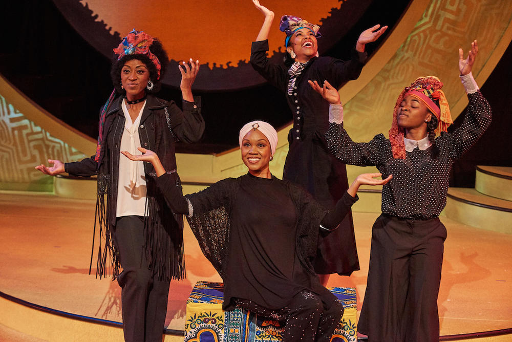 (l to r) Tina Fears, Marliss Amiea, Chani Maisonet and Chelsea Reynolds in the Theatrical Outfit's production of Simply Simone.