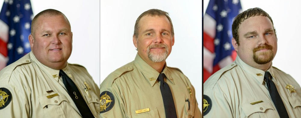 From left: Former Washington County deputies Michael Howell, Rhett Scott and Henry Copeland. The three Tased 58-year-old Eurie Martin to death in 2017. 