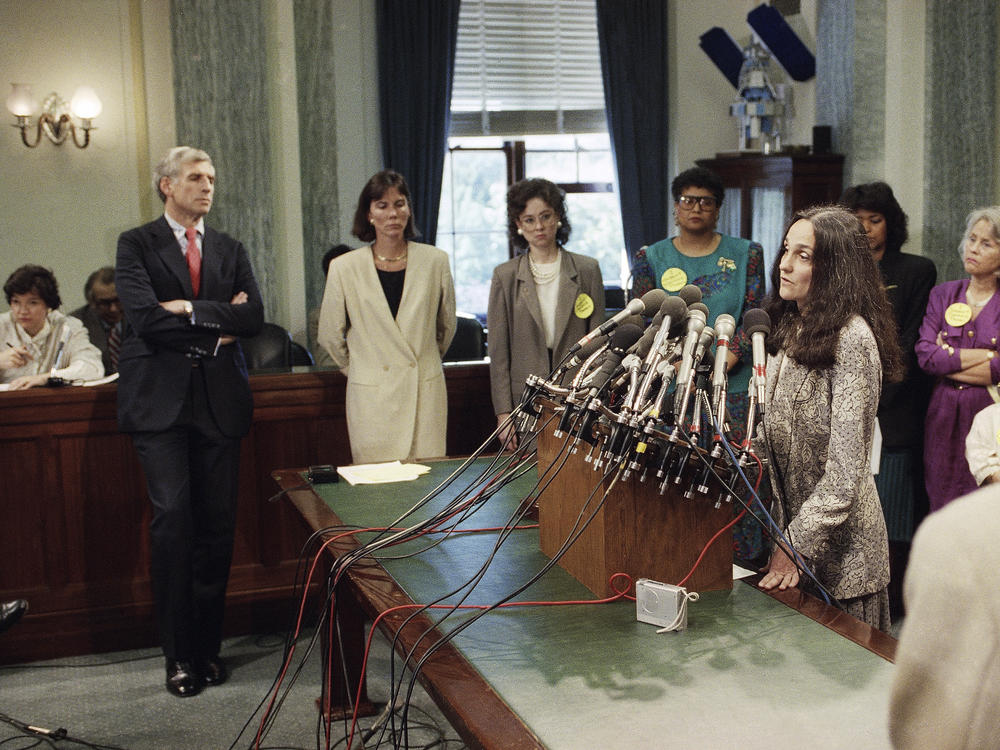 Pamela Talkin, seen here in October 1991, retired last week as the Supreme Court's first female marshal. Also retiring is Christine Luchok Fallon, the first woman to hold the position of reporter of decisions.