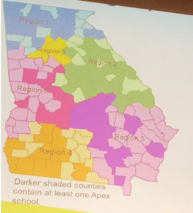Georgia's Apex Program was in 396 schools in 87 counties throughout the state as of June 2018. The program started in 2015.