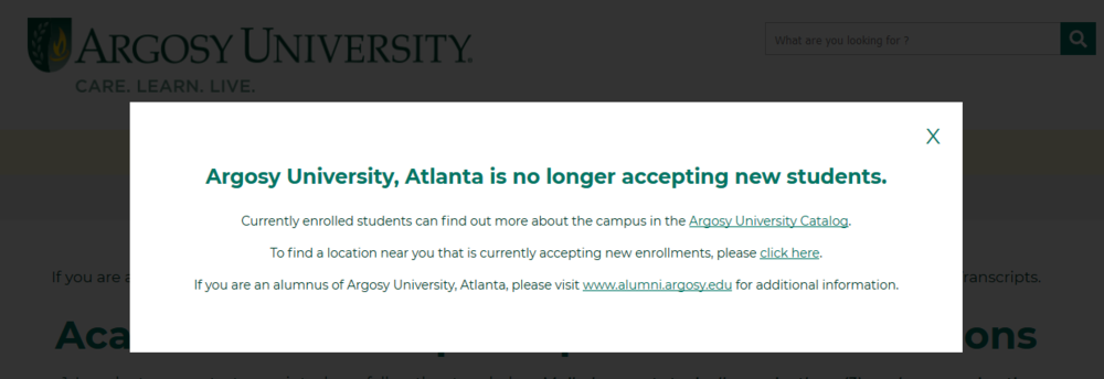 Argosy University's Atlanta campus may close Friday after the university lost federal funding Feb. 27.