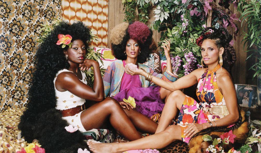 The High Museum of Art hosts the "Art + Feminism Wikipedia Edit-A-Thon" event in March. This picture depicts Mickalene Thomas' 2018 work, "Les Trois Femmes Deux."