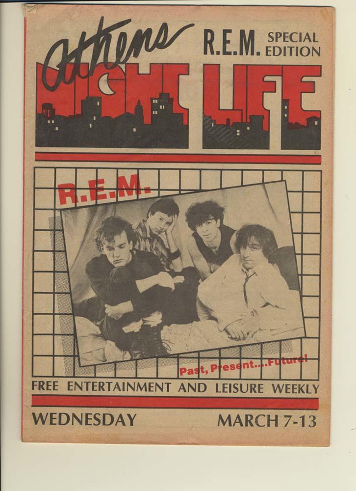 R.E.M. on the cover of Athens Night Life 