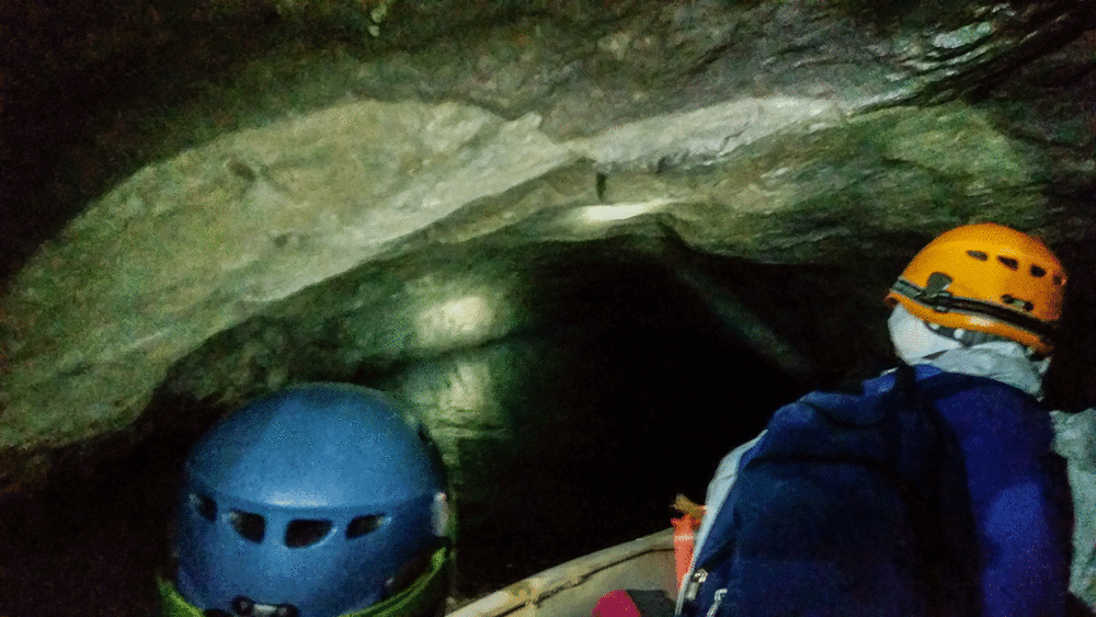 The interior of the cave.