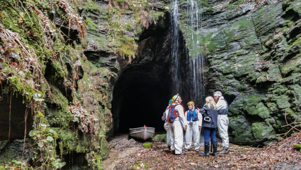 Researchers at the mouth of the Black Diamond Tunnel.
