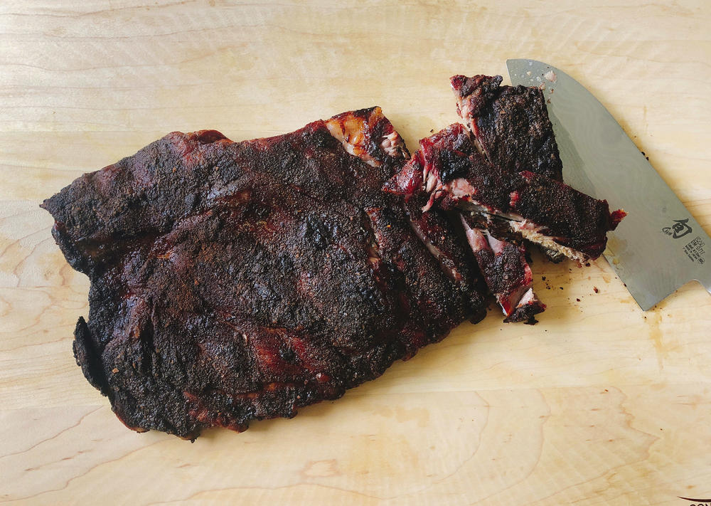 Image of barbecue pork ribs in Amaagansett, N.Y.