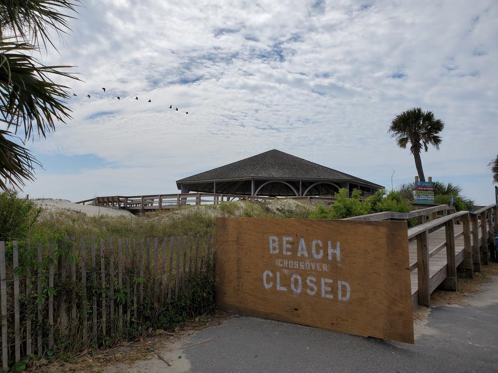 Tybee Island's wooden beach crossovers are closed, though the beaches are technically open.
