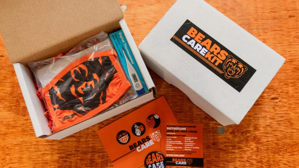 The Bears Care kits include a mask, hand sanitizer, digital thermometer and guide with tips on how to prevent the spread of COVID-19.