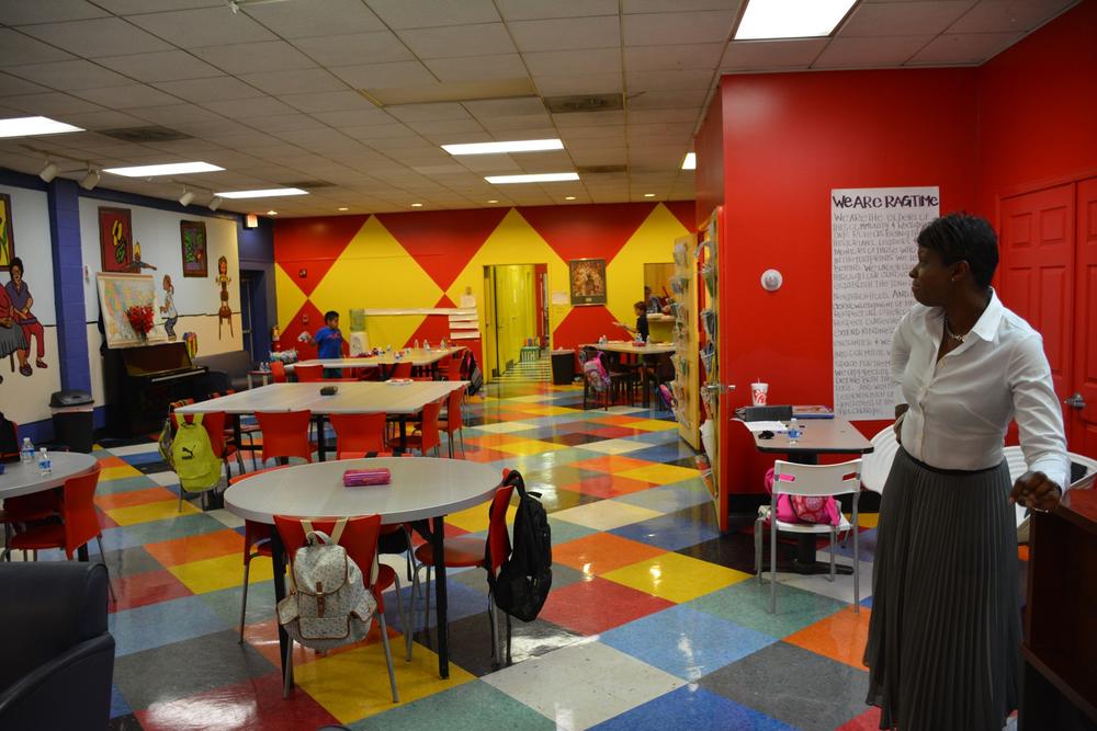 Nell Benn surveys Agape's Bolton Road center while its children play outside.