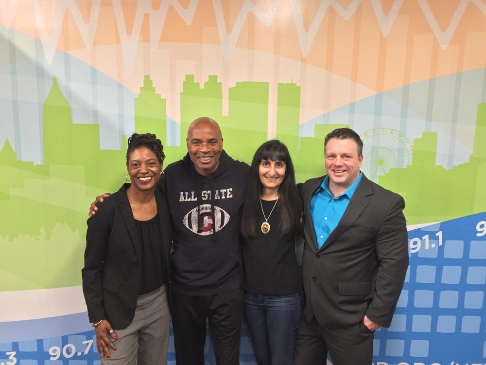 Tomika DePriest (left) joined On Second Thought host Tony Harris (center left) for the Breakroom. Anjali Enjeti (center right) and Greg Williams (right) also joined. Ed Sohn joined by phone.