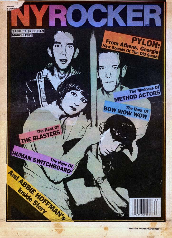 Pylon on the cover of NY Rocker 1981