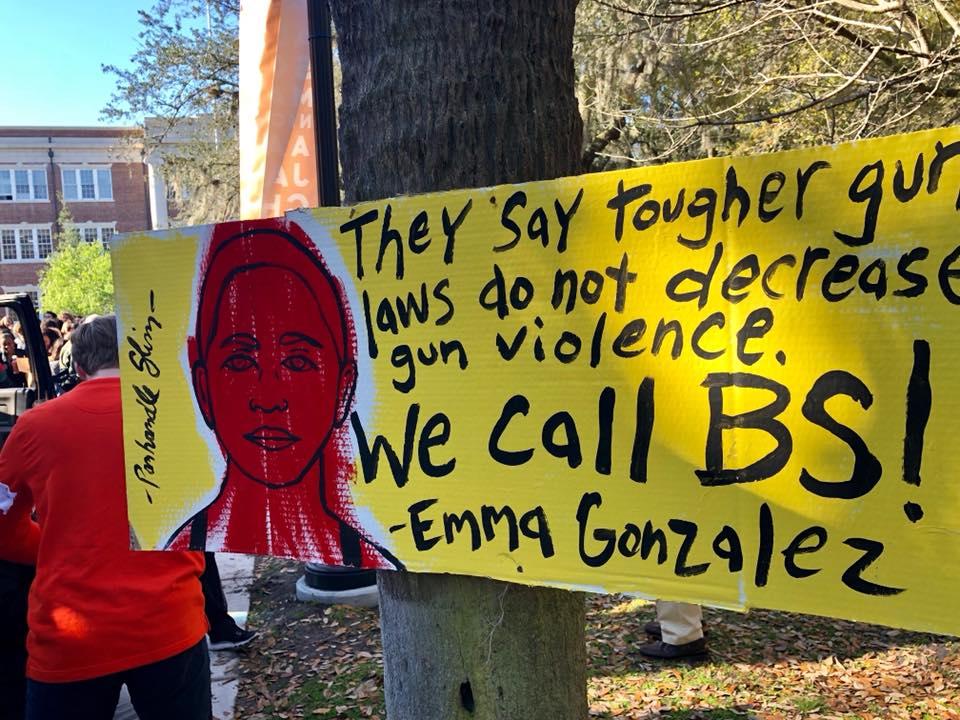 Painting by Scott Stanton (Panhandle Slim) from National School Walkout Day in Savannah 