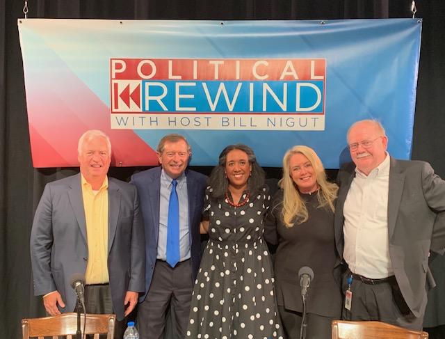 Political Rewind Town Hall in Cartersville, June 3, 2019. (L to R): Kevin Riley, Buddy Darden, Andra Gillespie, Julianne Thompson, Jim Galloway.