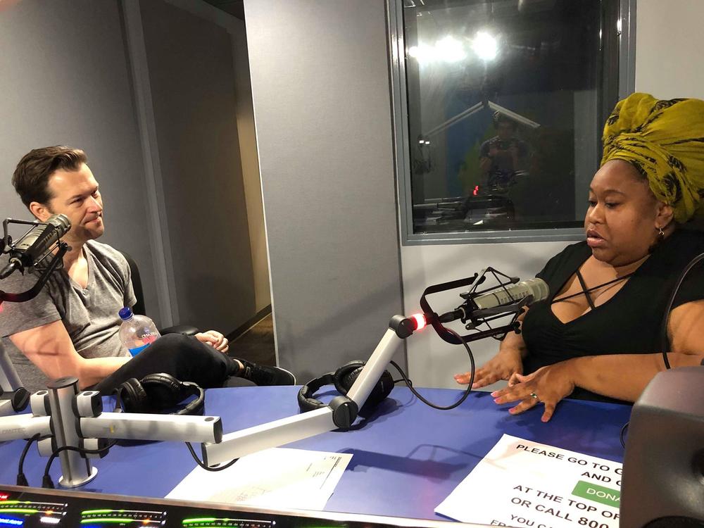 Chad Darnell and host Kalena Boller at Georgia Public Broadcasting.