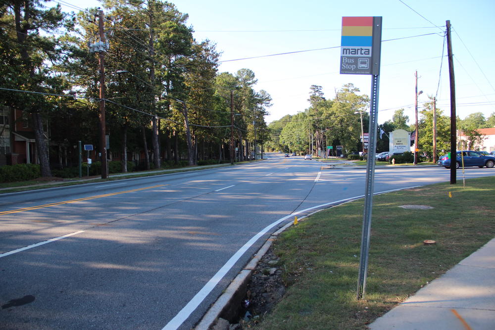 A view of Clairmont Road outside Decatur city limits where the same roadway is called Clairemont Avenue