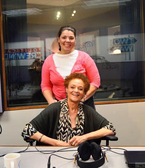 Host Celeste Headlee with Emory University lecturer Kathleen Cleaver, a former member of the Black Panther Party.
