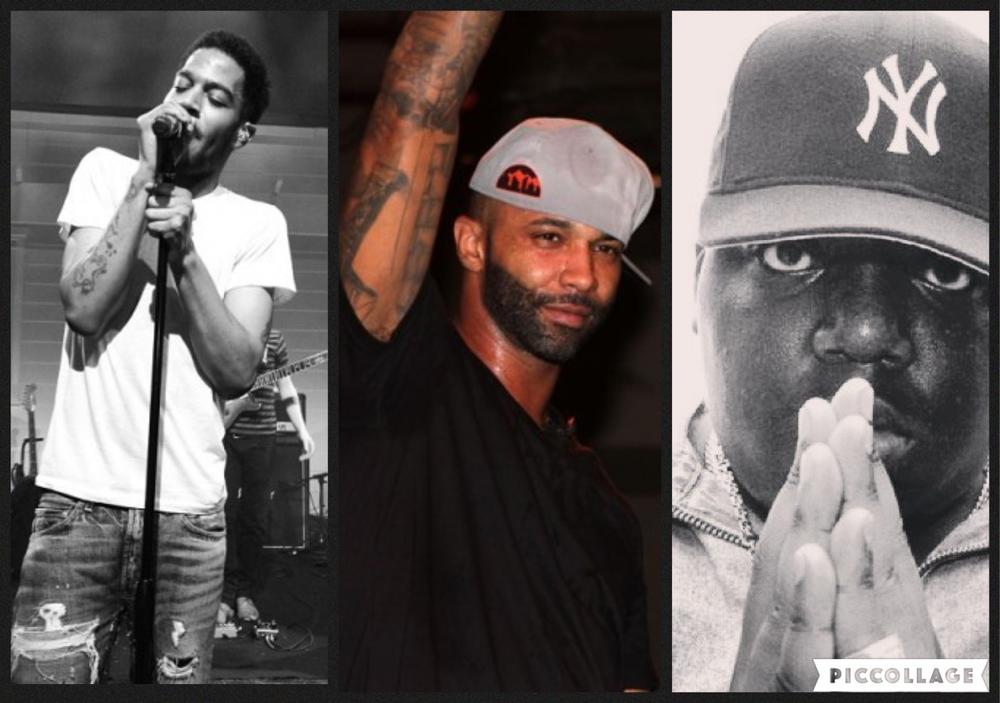 (left to right): Kid Cudi, Joe Budden, Notorious B.I.G.