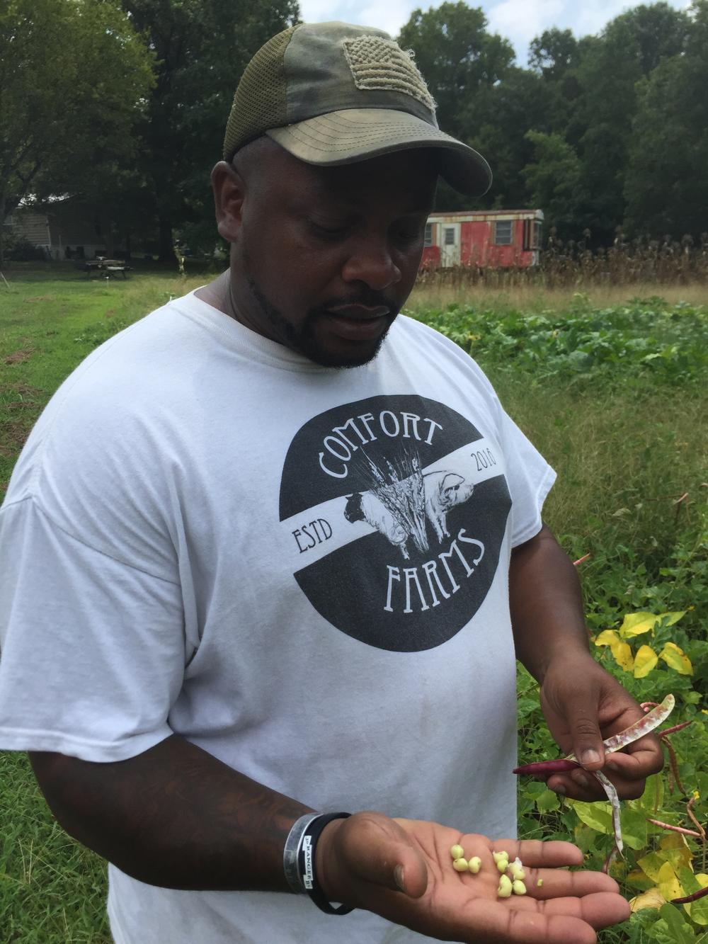 Jon Jackson, a veteran of the wars in Iraq and Afghanistan, tends to his farm in Milledgeville, Georgia. He has been introducing other vets to farming to combat the emotional and physical scars of war.