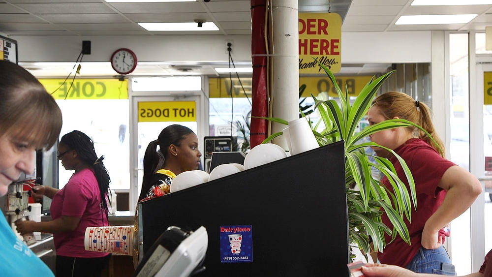 The counter at the Dairylane in Sandersville on a recent weekday afternoon. 