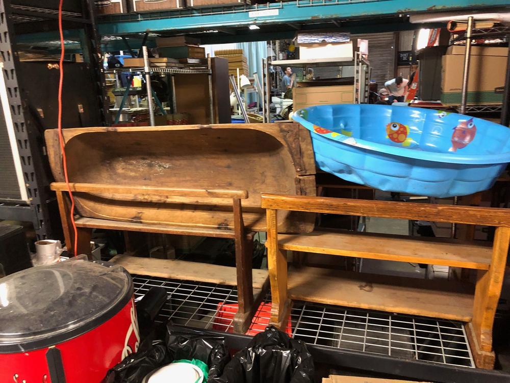 Old school desks used for the WGN America series, Underground. That show was produced in Savannah.