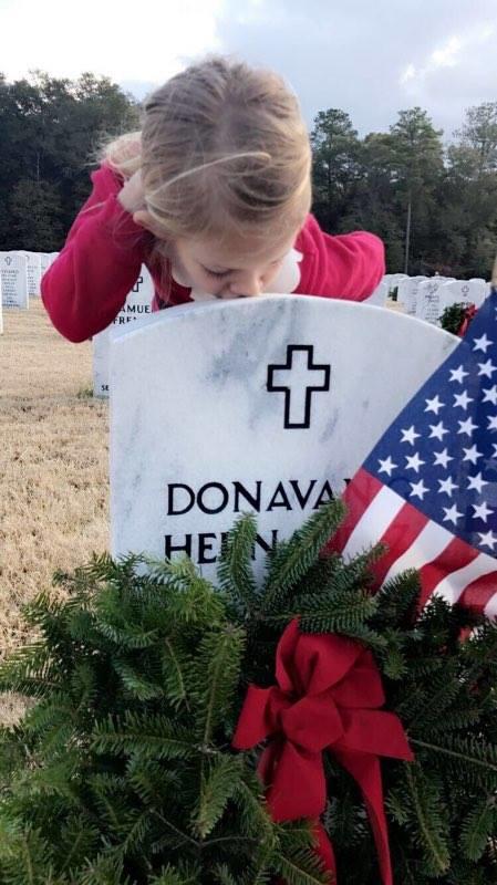 Chloe Hernandez visiting her father's grave.