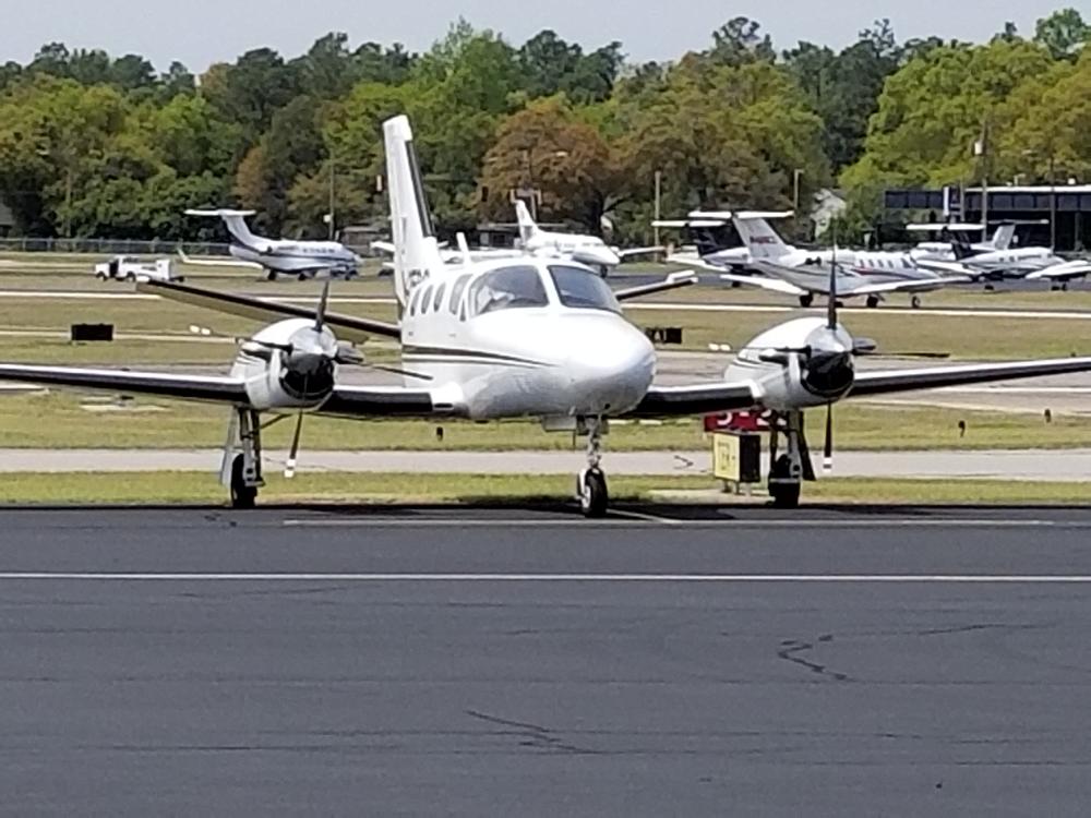 Jet parked at Daniel Field during the Masters