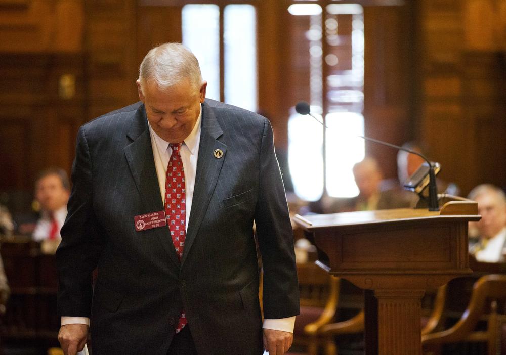 House Speaker David Ralston steps away form the podium after speaking on the House floor on Feb. 11, 2016.