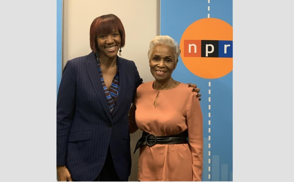 Trailblazing journalist Dorothy Butler Gilliam pictured with "Morning Edition" host Leah Fleming.