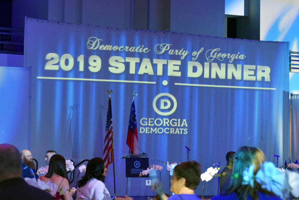 The annual 2019 state dinner of the Democratic Party of Georgia on Oct. 23, 2019, had prominent Democrat Stacey Abrams as a speaker.