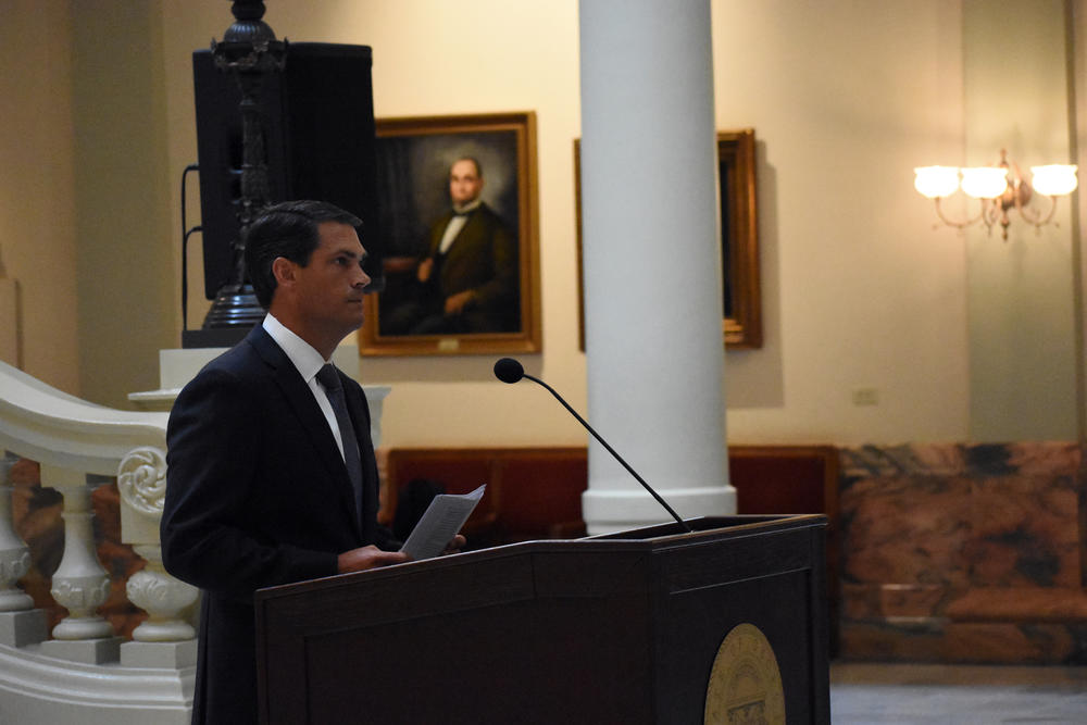 Lt. Gov. Geoff Duncan announces the Senate version of a  proposed hate crimes bill.