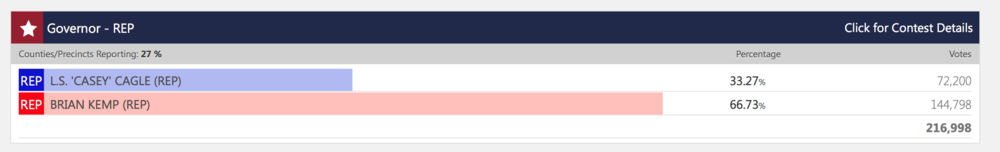 A screenshot taken at 8:25 p.m. from the Georgia Secretary of State website.