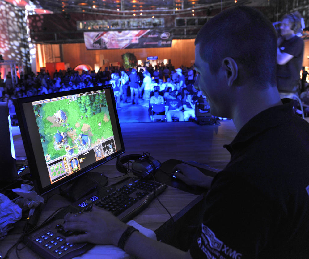 Participant plays a computer game during the 2009 Intel Friday Night Game, a competition of the ESL, Electronic Sports League in Dresden, Germany.