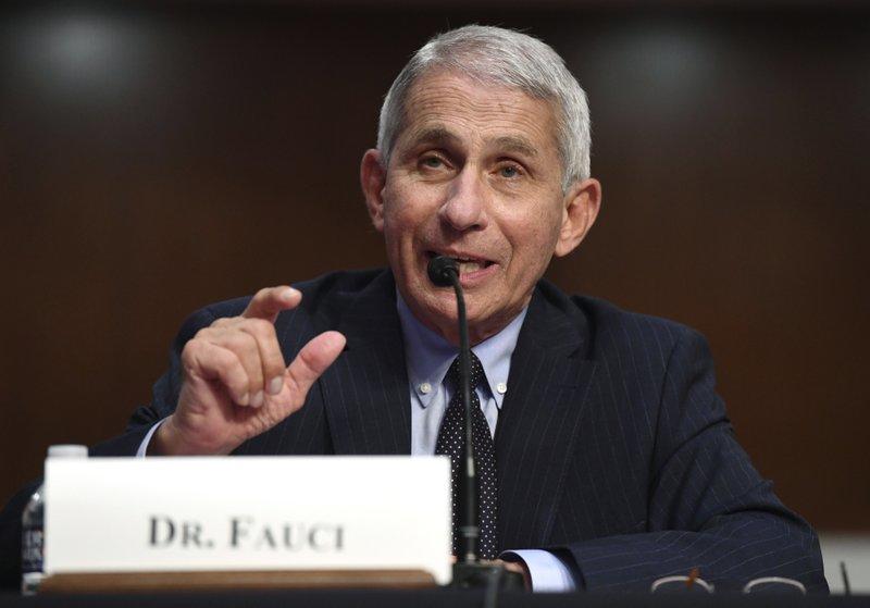 Dr. Anthony Fauci, director of the National Institute for Allergy and Infectious Diseases, testifies before a Senate Health, Education, Labor and Pensions Committee hearing on Capitol Hill in Washington, Tuesday, June 30, 2020.