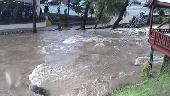 A screenshot of the live webcam video at Chattahoochee River at Helen taken about 6:15 p.m. Thursday