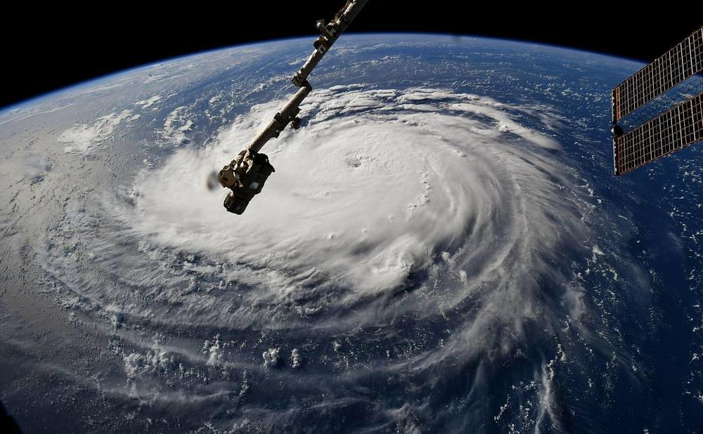 Astronaut Ricky Arnold, from aboard the International Space Station, shared this image of Hurricane Florence on Sept. 10, taken as the orbiting laboratory flew over the massive storm. 