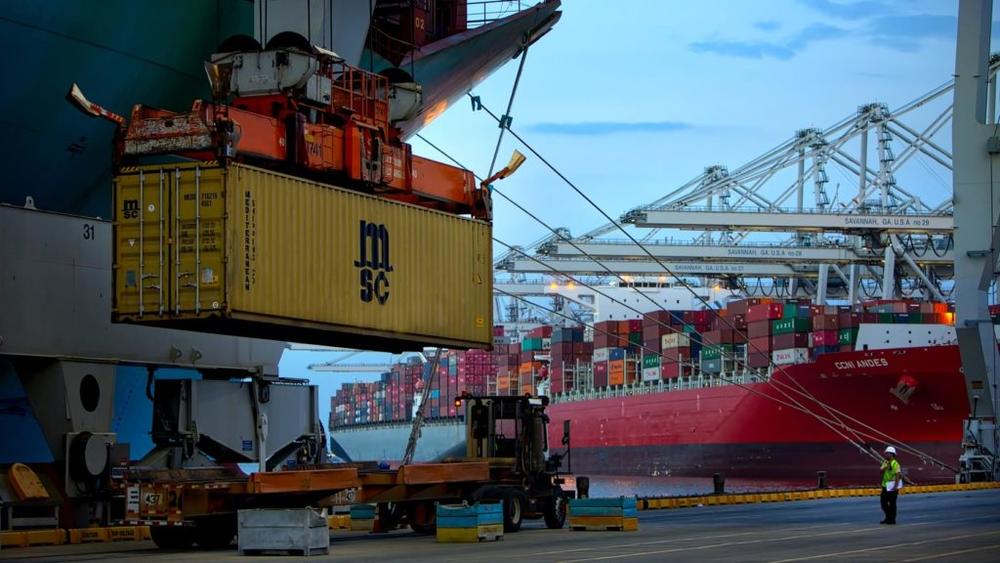 Ship-to-shore cranes at the Garden City Terminal run on electric and generate some of their own power. But environmental groups question whether measures like that do enough to cut the port's emissions.