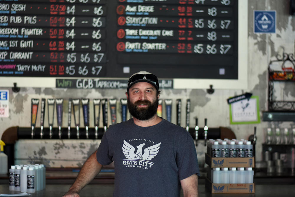 Pat Rains is co-founder of Gate City Brewing in Roswell. The brewery pivoted to making and selling hand sanitizer, but even with a loan from the federal government they are struggling to make ends meet.