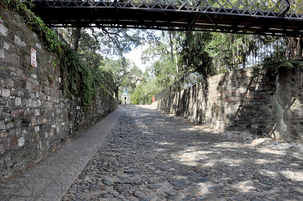 The cobbled ramps to River Street are part of a long and varied history of pavement in Savannah.