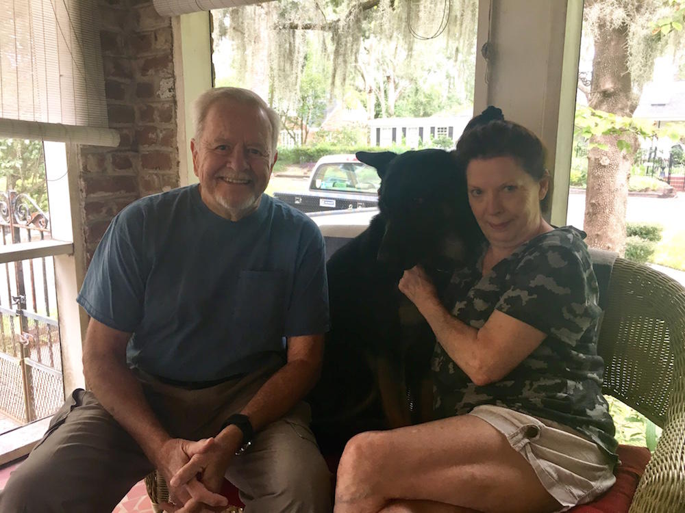 Tommie and Dottie Daniels with their dog, Rudy