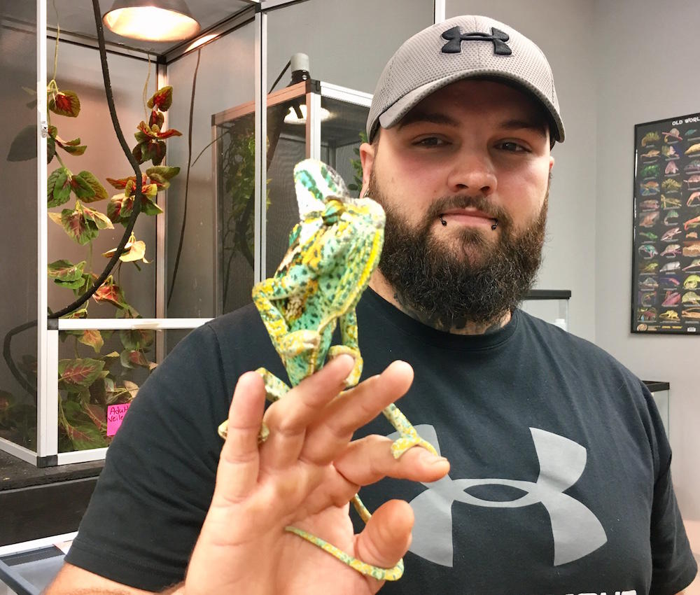 Travis Combs and reptile