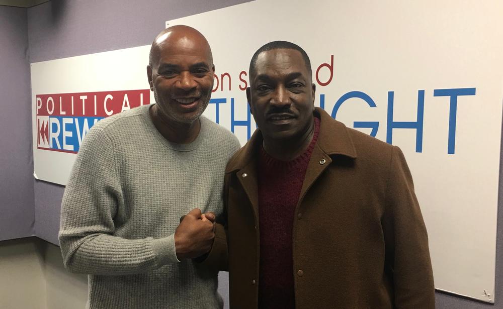 Host Tony Harris, left, with actor Clifton Powell, who portrayed Martin Luther King Jr. in 