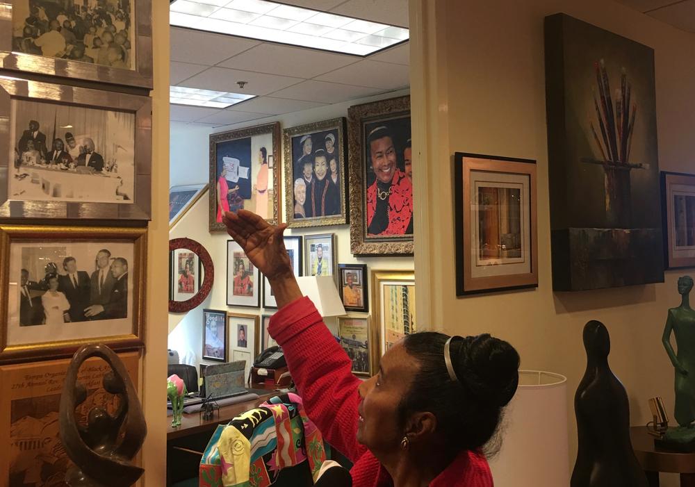 Clayton's office is filled with memorabilia from the civil rights movement.