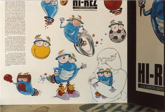 One of the earliest sketches of Izzy, known as Hi-Rez at the time, by John Ryan. 
