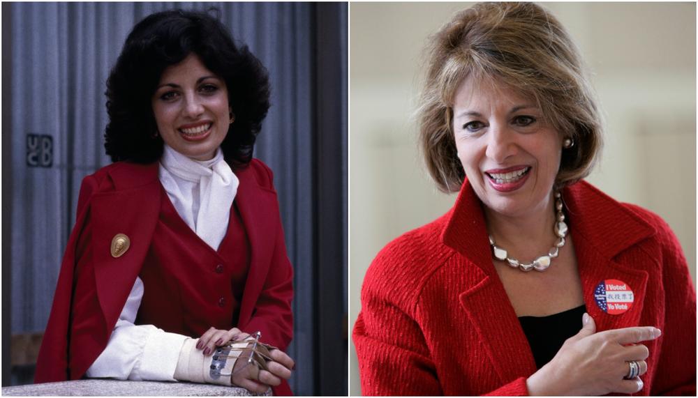 Left: Jackie Speier in Feb. 1979 after she survived being shot 5 times and left for dead on the tarmac in Guyana. Right: Jackie Speier smiles after voting in a special election in 2008.