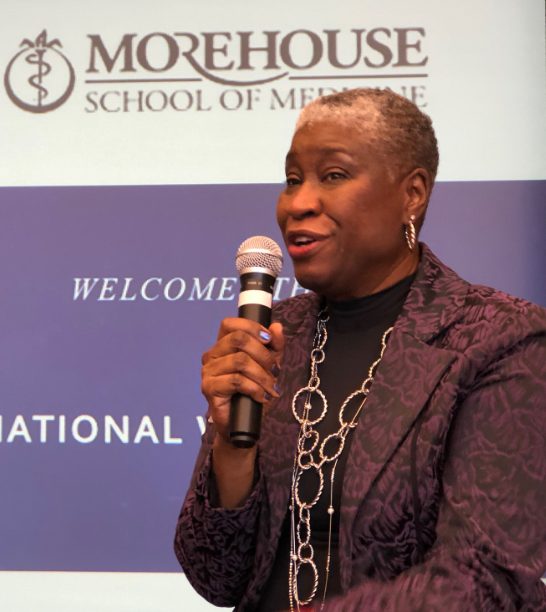 Janice McKenzie-Crayton speaks to International Women's Forum leaders Thursday, Feb. 14, at Morehouse School of Medicine. 