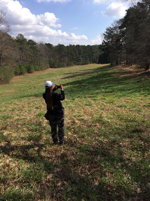 Jen Farris scouting in Hidden Hills in  Dekalb County.